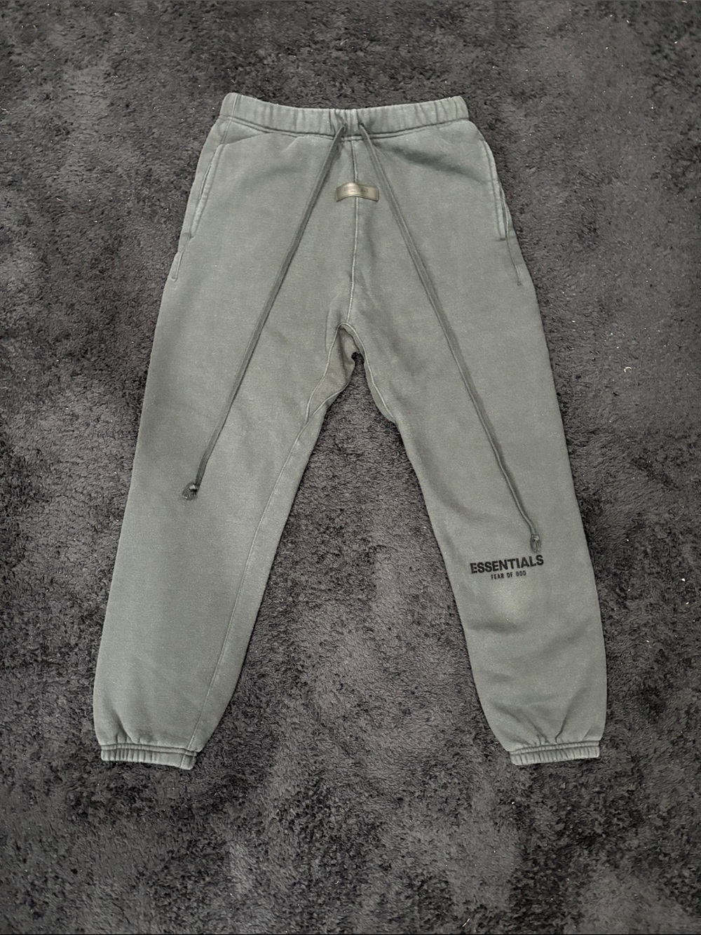 Men’s Fear of God Essentials Stretch Limo Sweatpants-Black-Like New - Picture 2 of 5